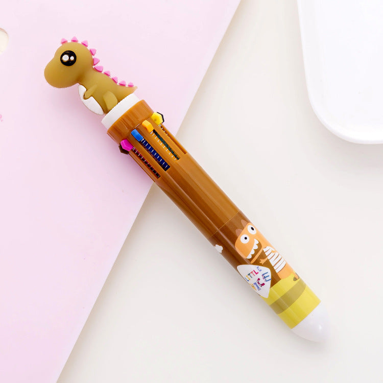 Wholesale Plastic Cute Hippopotamus Dinosaur 10 Color Ballpoint Pen